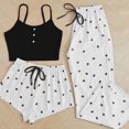 thumbnail image 2 of Conjunto de 3 piezas de pijamas con estampado romántico para mujer, moda coreana, camisola bonita, pantalones cortos, pantalones largos, ropa de dormir para dormir en casa, 2 of 5