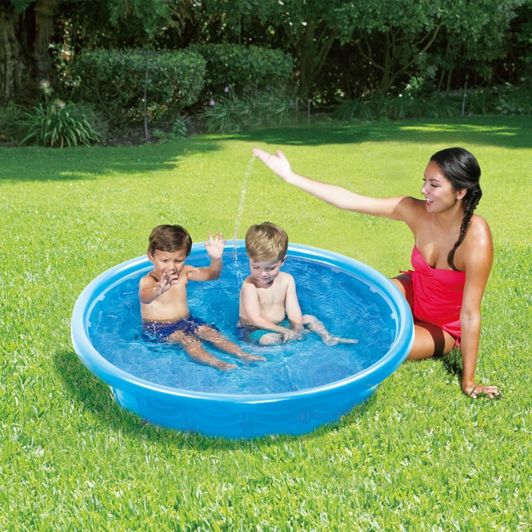 Summer Waves 59 Plastic Wading Kiddie Pool Blue