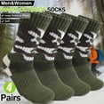 thumbnail image 5 of 4Pairs Men's Warm Wool Camo Hiking Socks, Winter Thickened Warm Snow Boot Socks, Soft Mid-Crew Outdoor Knitted Socks with Elasticity - Ideal for Outdoor Enthusiasts or Gifts for Men, 5 of 11