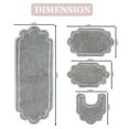 thumbnail image 2 of Home Weavers Allure Collection 100% Cotton Non-Slip Bathroom Rug Set Machine Washable Bathroom Rug, Bath Rug, U Shaped Contour, Runner, Gray Color 4 Piece Bath Rug set, 2 of 5