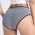 thumbnail image 5 of FAIWAD Women's 3 Pack Knitted Cotton Underwear Mid Waist Striped Panties Stretch Breathable Hipster Briefs, 5 of 5