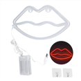thumbnail image 1 of Letrero de neón con forma de labio, luz de neón decorativa para dormitorio, fiesta de cumpleaños, decoración de bar, USB/batería, rojo, 1 of 10