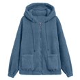 thumbnail image 4 of Manteau Grande Taille Mode Décontractée pour Femmes Automne Hiver Couleur Unie Cardigan à Capuche Fermeture Éclair Chaud Confortable, 4 of 8