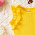 thumbnail image 6 of Toddler Baby Girl Outfits Floral Summer Clothes Infant Spring Waffle Short Sleeve Shirt Tops Cute Shorts Set Girls Summer Set 1-3 Years,12-18 Months, 6 of 7