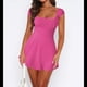thumbnail image 4 of Minivestido de Verano 2025 con Escote Cuadrado, Espalda Descubierta, Corte A, para Mujer, Color Rosa y Rojo, Talla XS, 4 of 7