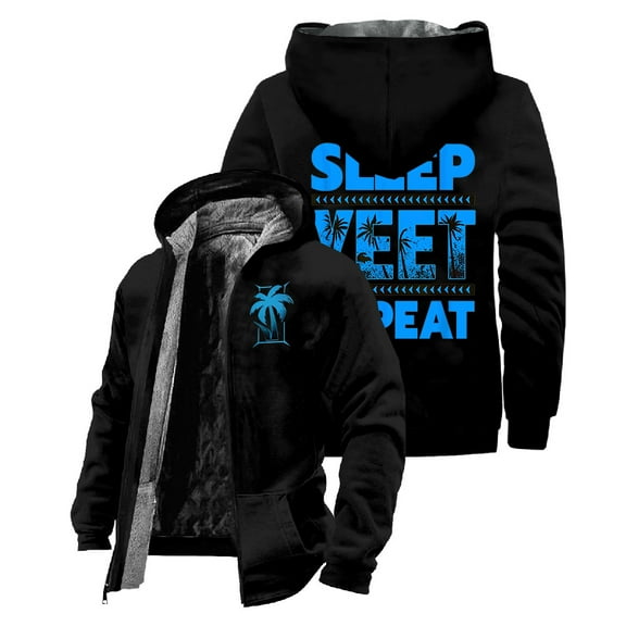 Jey Uso Eat Sleep Yeet Repeat Zipper Hoodies Women Men Jacket Parkas Long Sleeve Casual Streetwear Winter Coat
