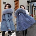 thumbnail image 1 of Winter European And American New Women's Cotton-padded Coat Mid-length Large Wool Collar Lined Cotton-padded Jacket Down Cotton-padded Jacket Coat, 1 of 2