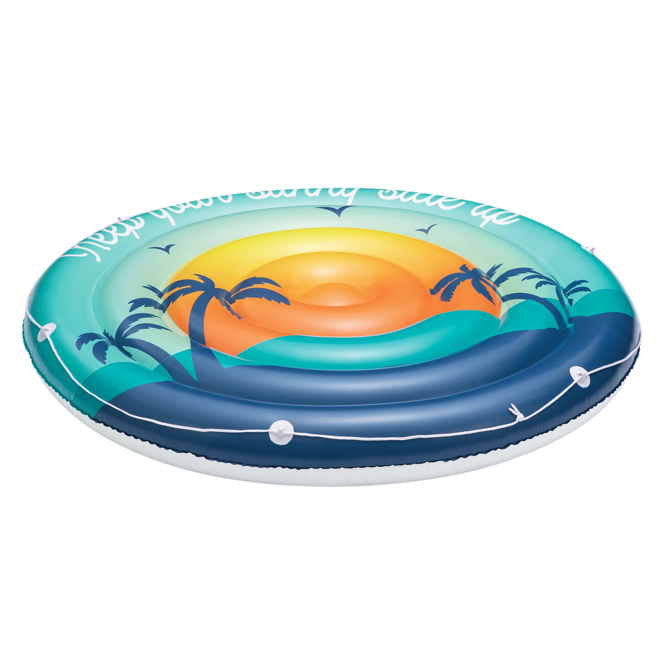 Bluescape Tropical Paradise Island, Inflatable Pool Float, Blue & Yellow, Adults, Unisex