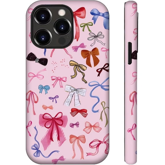Case for iPhone 16, Hybrid 2-Layer Hard Shell Cute Coquette Bow Phone Case for Girl Women Boy Men, Scratch-Resistant Shockproof Case for iPhone 16