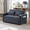 thumbnail image 4 of Convertible Loveseat Sleeper Sofa with Pull Out Sofa Bed, Atumon Adjustable Sofa Bed Sleeper with USB Ports and Side Pocket, Dark Gray, 4 of 10