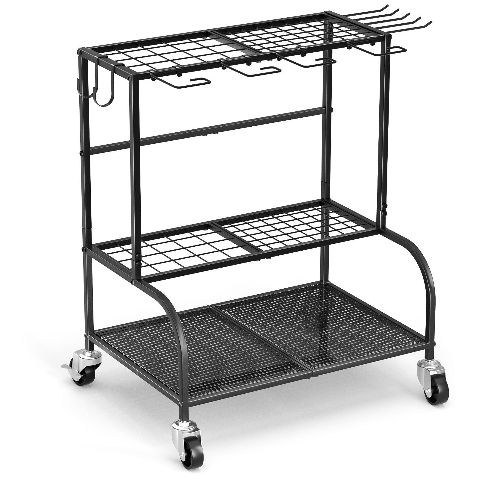 UNTIMATY Metal Garden Tool Organizer with Wheels, Black photo 2