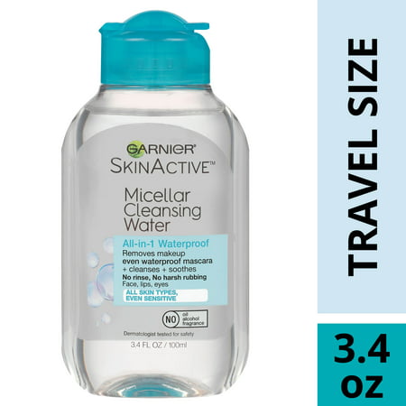 Garnier SkinActive Micellar Cleansing Water, For Waterproof Makeup, 3.4 fl. (The Best Makeup Remover For Acne Prone Skin)