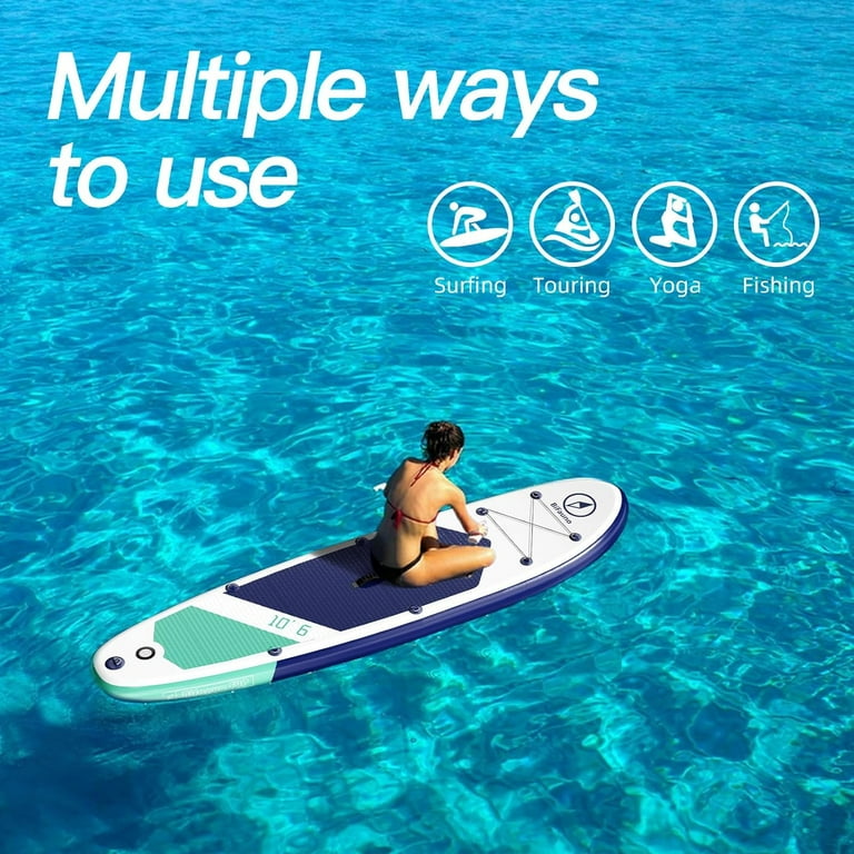 Bifanuo Inflatable Stand Up Paddle Board with SUP Paddles, Fins, Valve Adapter. Non-Slip Deck, Wide Stance, Bottom Fin. Ultra-Light SUP for All Skill Bifanuo Inflatable Stand Up Paddle Board with SUP Paddles, Fins, Valve Adapter. Non-Slip Deck, Wide Stance, Bottom Fin. Ultra-Light SUP for All Skill
