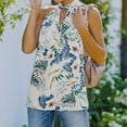 thumbnail image 2 of Moda mujer verano halter sin mangas estampado floral vendaje casual blusa tops Fridja  qr4080, 2 of 4