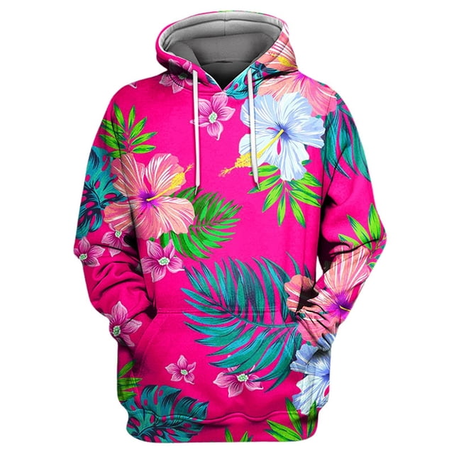 WEAIXIMIUNG Chandails en Molleton Mignons pour Femmes Mode Décontractée Automne/hiver Imprimé Floral Vacances Sports de Plein Air avec Cordon de Serrage et Poche