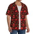 thumbnail image 4 of Xecao offers the Tomatoes And Chili for Men's Casual Short-sleeved Shirt, a button-up collared shirt with a pocket, perfect for beach vacations and yacht travel in the Large size., 4 of 7