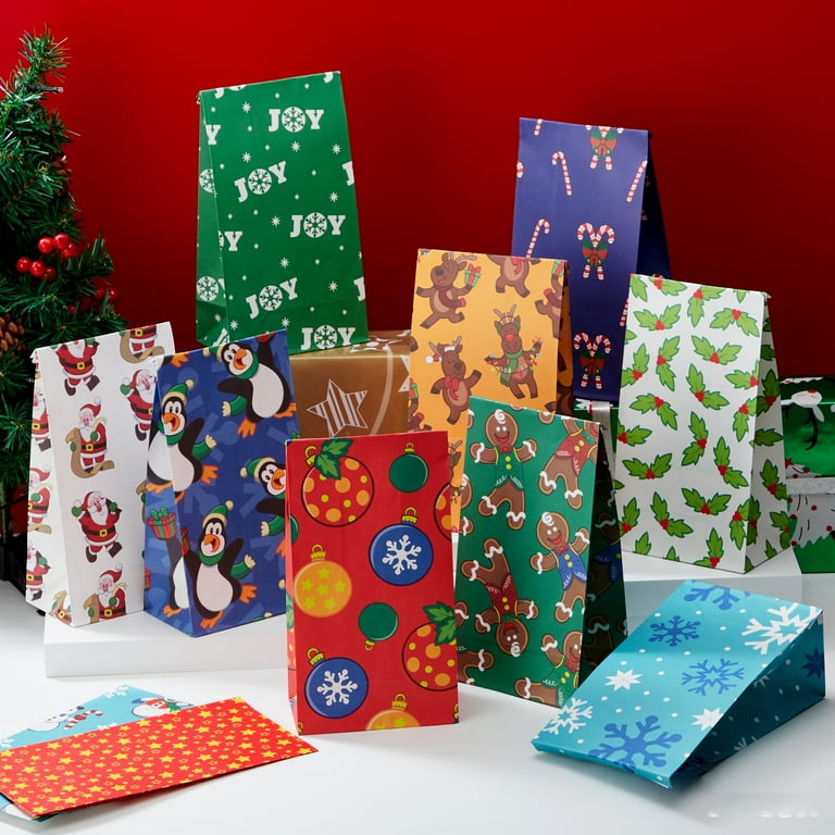 Joyfy 72 Pcs Christmas Holiday Gift Bags, 12 Assorted Christmas