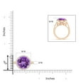 thumbnail image 3 of ANGARA Natural Classic Round 5.5 ct Amethyst Halo Ring with Diamonds in 14K Rose Gold for Women (Size-12mm) | February Birthstone, Anniversary, Jewelry Gift for Women | Natural Amethyst Ring, 3 of 7