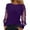 Dark Purple, variant on Long Sleeve Shirts For Women Loose Fit Casual Top Sheer Mesh Yoke Round Neck For Comfort Casual Tee Tops