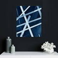 thumbnail image 4 of Nawypu  Blue Abstract Wall Art Navy Blue Bathroom Decor Blue Pictures Wall Decor Modern Home Decor Geometric Canvas Wall Art Framed, 4 of 4