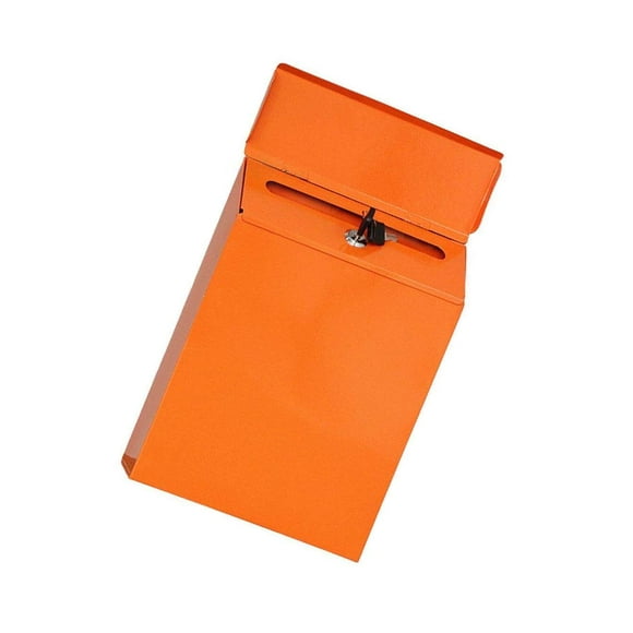 Style Flair Box Mailbox Bin Letter Box Door Designed Drop Box Slots Metal Installation Postbox Simple Drop Box Mailbox Beige Orange