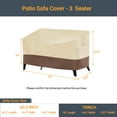 thumbnail image 6 of ACEGOSES 2-Seat or 3-Seat Sofa 600D Oxford Fabric Patio Sofa Cover, Click-Close Straps on the Bottom of Cover, Khaki, 6 of 8