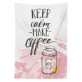 thumbnail image 3 of Ambesonne Keep Calm Tablecloth Rectangular Table Cover, Strokes Make Coffee, 60"x84", Rose Charcoal Grey White, 3 of 4