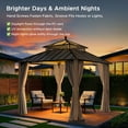 thumbnail image 3 of Sunjoy 10x10 ft. Outdoor Gazebo Steel Matel 2-Tier Roof Hardtop Gazebo with Curtain and Netting,Kingston Series,Woodgrain Aluminum Posts, 3 of 18