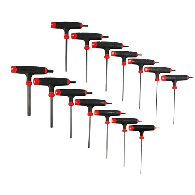 Juego de llaves CRAFTSMAN con mango en T Allen Hex Keys SAE y MM, 14 piezas