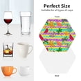thumbnail image 4 of KLL Drink Coasters Set Hexagon of 4,PU Leather Absorbent Coasters Set Decorative Coffee Cup Coasters Housewarming Gift for Home Decor-Multicolored Tropical, 4 of 5