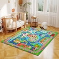 thumbnail image 3 of Janvonne City Life & Train Track Kids Play Area Rug - Soft Interactive Educational Carpet, Non-Slip Washable Floor Mat for Nursery Playroom Bedroom,4x5ft, 3 of 9