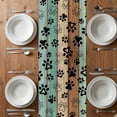 thumbnail image 6 of Teal Blue Brown Table Runner - 48 Inch Long, Kitchen Dining Table Runner Dresser Scarves, Rustic Farmhouse Dog Paw Vintage Farmhouse Decor for Coffee Tables Wedding Party Banquet, 6 of 8