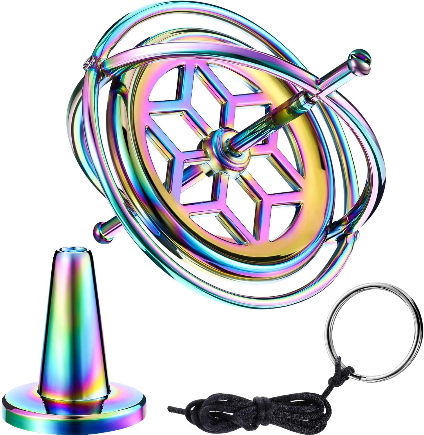 Gyroscope Finger,Gyroscope Stress Relief Anti-Gravity Spinner Balance Metal Educational Gift and Training for Kids 