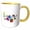 Yellow/White, variant on 3drose, Brother and Sister Opening Presents, 11oz Two-tone Yellow Mug