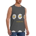 thumbnail image 2 of Balery Keep Life Simple Daisy Flower Men's Sleeveless Muscle Shirts Workout Tank Top, Moisture Wicking, Odor Protection-3X-Large, 2 of 8