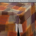 thumbnail image 4 of Geometric Dog Crate Cover, Grunge Checkered and Striped Quilt Pattern Mottled Digital New Retro Design, Easy to Use Pet Kennel Cover for Dogs, 35" x 23" x 27", Caramel Orange, by Ambesonne, 4 of 6