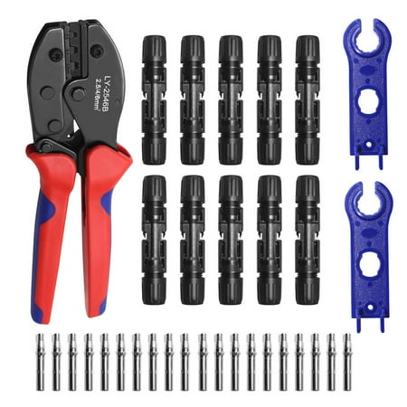 

For MC4 Solar Crimper Tool Connector Spanner & PV Crimper Wire Stripper Crimping Kit