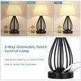 thumbnail image 3 of Set of 2 USB Touch Control Table Lamp Bedside Nightstand Lamps AC Outlet Bedroom, 3 of 6