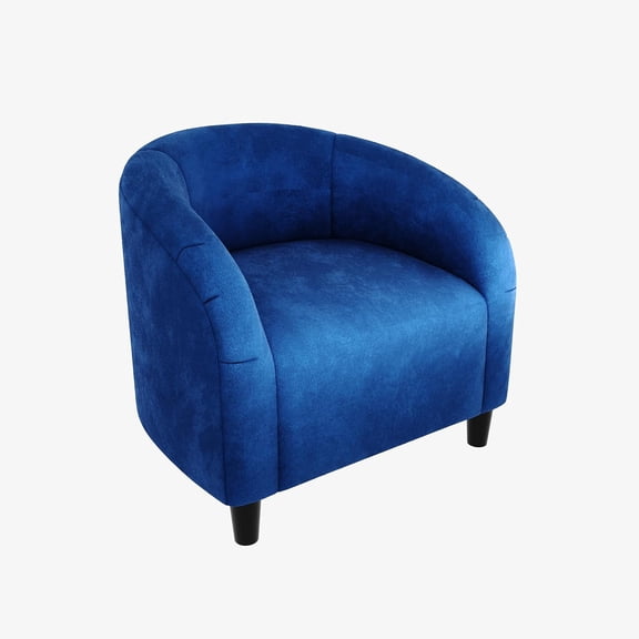 Accent Chair Armchair for Living Room Barrel Club Chair with Soft Padded Seat & Sturdy Legs for Bedroom Waiting Room Reception Chairs(Navy Blue)