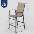 thumbnail image 5 of HOYOA Patio Bar Stools Chair of 4, Outdoor Bar Height Set, All Weather High Back and Armrest Rocking Stools & Bar Chairs for Backyard, Lawn Garden, Balcony and Pool (Brwon), 5 of 7