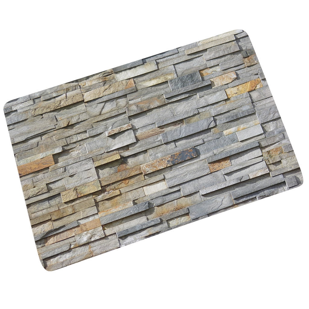 Fake Tile Bricks Mat Home Kitchen Floor Pad Non-slip Bath Rug Mat Door Carpe 