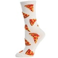 thumbnail image 3 of MeMoi Pizza Slice Bamboo Blend Crew Socks - Womens - Female, One Size, Black, 3 of 3