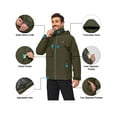 thumbnail image 5 of Little Donkey Andy Men's Lightweight Winter Jacket Hooded Windproof Warm Insulated Jacket for Ski Hiking (Olive Green 2XL), 5 of 6