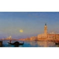 thumbnail image 2 of Félix Ziem 18x12 Gold Ornate Wood Frame and Double Matted Museum Art Print Titled - Gondola in Front of the Large Basin, Venice, 2 of 4