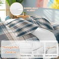 thumbnail image 2 of Vintage Plaid Bedding Duvet Cover Set Full Size 4 Pieces Brown Navy Plaid Texture Abstract Art Bedding Set with Zipper Closure, 1 Comforter Cover 86x86 Inches 1 Flat Sheet & 2 Pillow Cases, 2 of 7