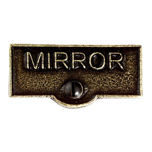 Switch Plate Tags MIRROR Name Signs Labels Cast Brass Traditional Engraved Wall Light Switch Cover Labels | Renovators Supply