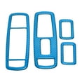 thumbnail image 1 of Unique Bargains Window Lift Switch Panel Trim Cover for Jeep Grand Cherokee WK2 2011-2021 Front Rear Car Door Window Control Button Sticker Carbon Fiber Light Blue, 1 of 6