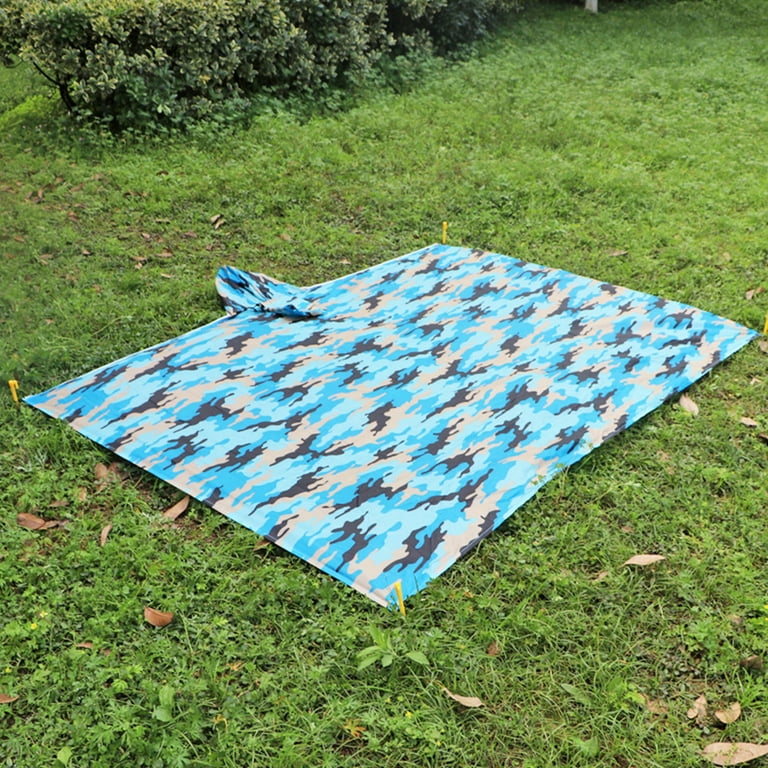 Outdoor Blanket Waterproof Plaid Cloth Blanket Rainproof Windproof Picnic Camping Backpacking Blanket Hooded Mat Rain Poncho Blanket Pet Blanket