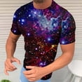 thumbnail image 4 of Penkiiy Galaxy Printed Shirt ,Men's 2024 Spring And Summer Casual Fashion Sky Print Short-Sleeved Round Neck T-Shirt Tops/Shirts S Multicolor, 4 of 6