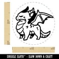 thumbnail image 2 of Grumpy Little Winged Dragon Self-Inking Rubber Stamp Ink Stamper - Orange Ink - Mini 1/2 Inch, 2 of 7